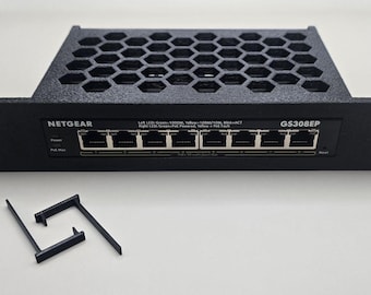 1U Netgear GS308-EP Shelf for Homelab POE Rack Mount - Cubi-Rack Network Switch Shelf