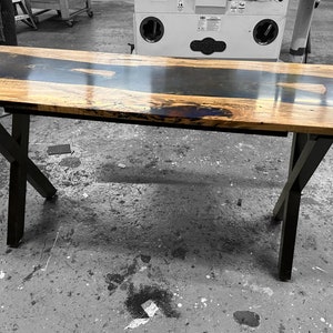 Islands and Rivers Handmade Spotted Maple & Epoxy Resin Desk image 4