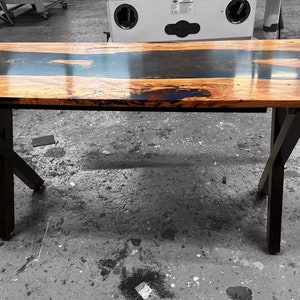 Islands and Rivers Handmade Spotted Maple & Epoxy Resin Desk image 2