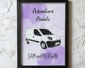 Customisable Fiat Doblo Van Decor - Personalised Wall Art
