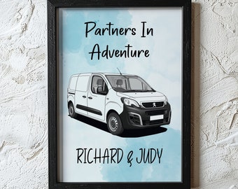 Customisable Peugeot Partner Camper Van Decor - Personalised Wall Art