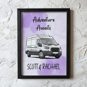 Decoración personalizable de Ford Transit Camper Van - Arte de pared personalizado