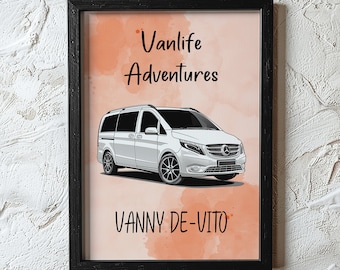 Customisable Mercedes Vito Van Decor - Personalised Wall Art