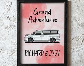 Customisable Nissan Elgrand Van Decor - Personalised Wall Art