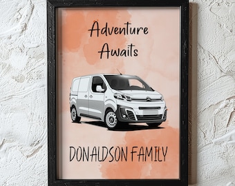 Customisable Citroen Berlingo Camper Van Decor - Personalised Wall Art