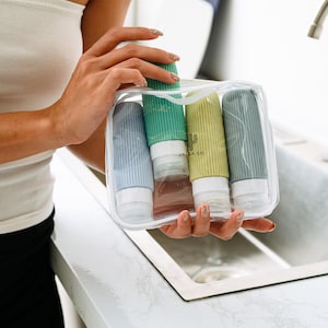 Leak-Proof Travel Bottles (90ml) - TSA-Approved, Silicone + Free Bag