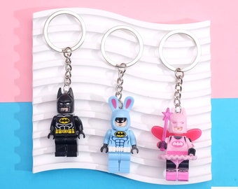 Porte-clés de personnage 3D Fairy Bat-Man Figure, porte-clés de figure de super-héros, accessoire de sac à dos personnalisé, accessoires de porte-clés, cadeaux pour lui