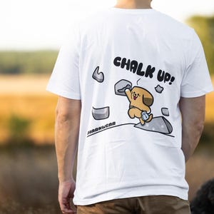 Bouldering T-Shirt for Climbers | Chalk Up! Dog | SharkWear | Perfect Gift for Boulder Buddies
