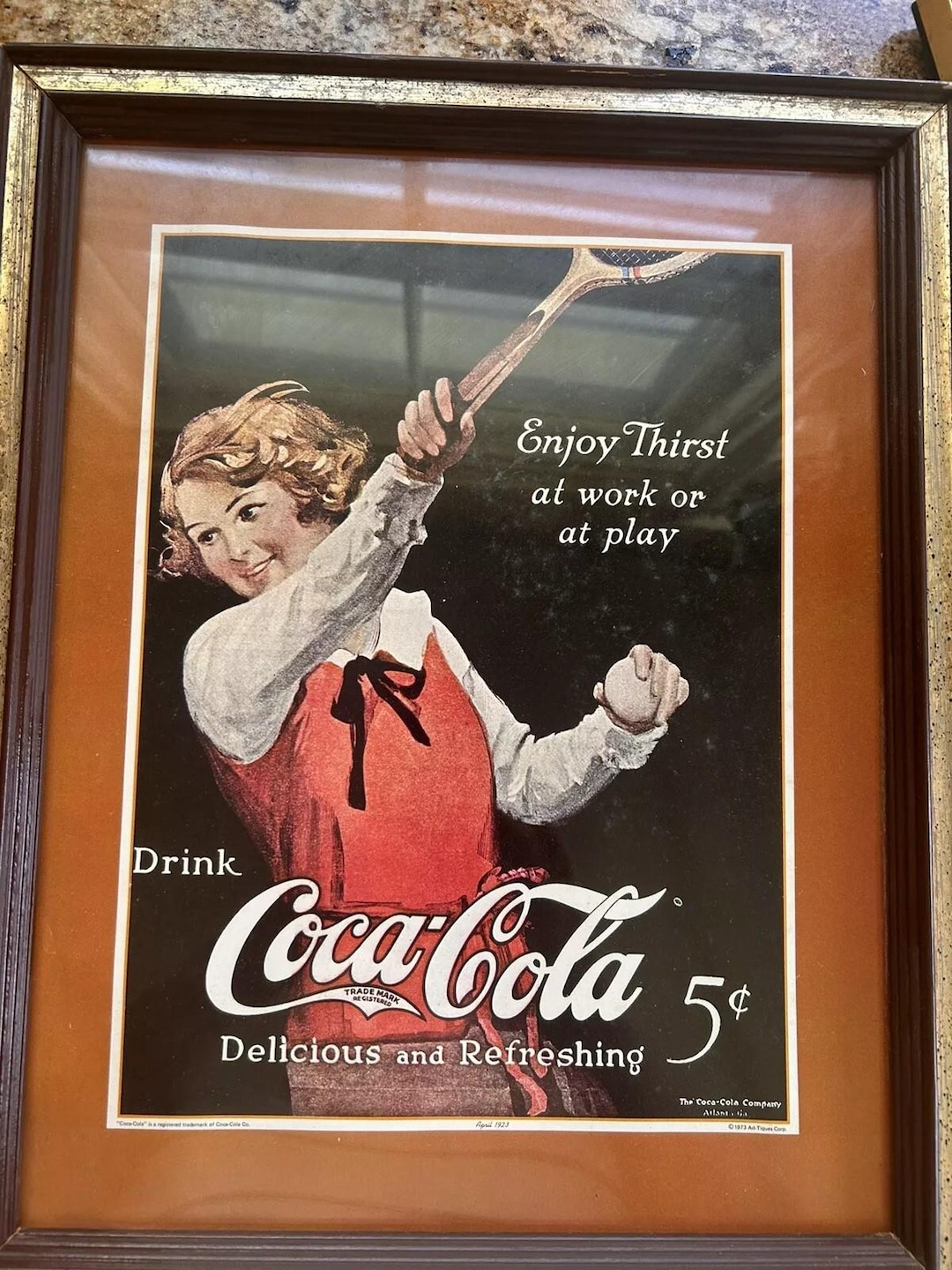 Drink Coca-cola: !973 Vintage Coke Advertising Photo Featuring a