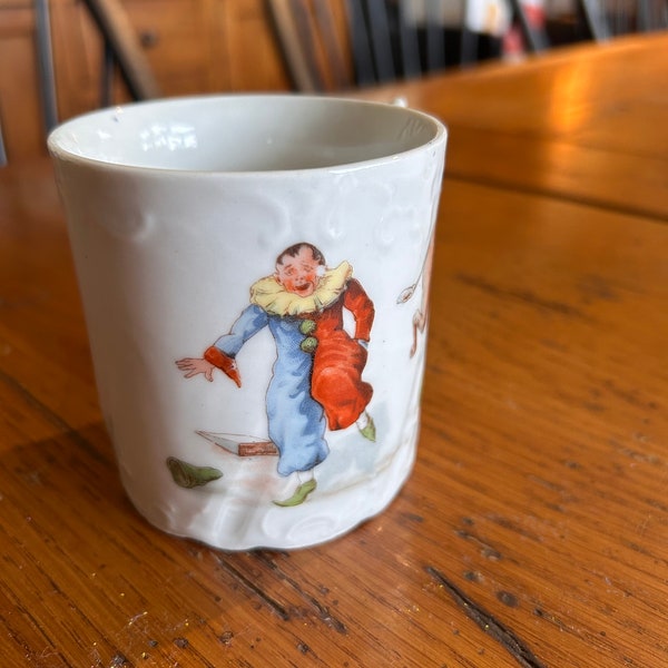 The greatest show on Earth! Or Germany.  Vintage German circus mug is  elegant and adorable, features beautiful imagery and ornate porcelain