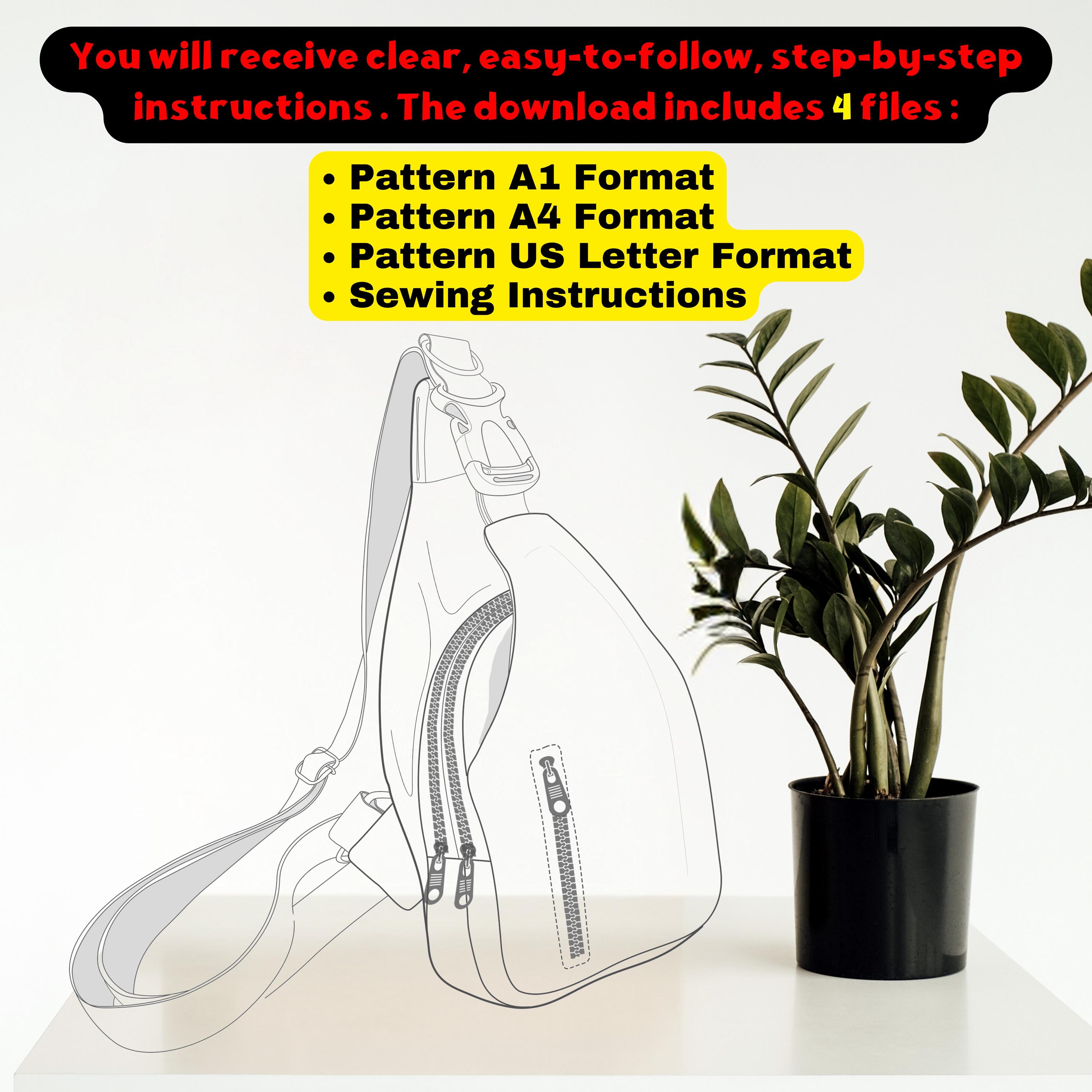 Sling Bag Pattern, Crossbody Bag, DIY Travel Bag Sewing Pattern Pdf ...