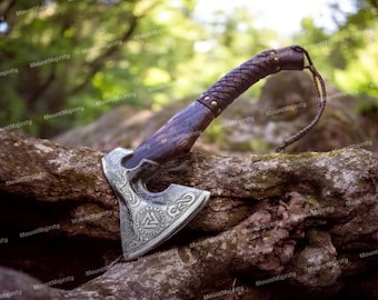 Viking forged axe - RAGNAR, Viking axe, personalised hatchet, viking hatchet, bearded axe, battle axe, scandinavian axe buy