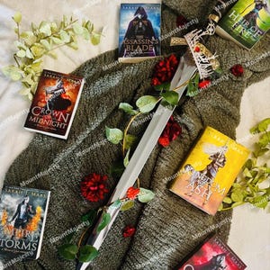 Custom Hand Forged Stainless Steel GOLDRYN SWORD Throne Of Glass Athril Video Game Sword w/Sheath-Costume Armor Best Christmas Gift For Him Goldryn Sword+Sheath