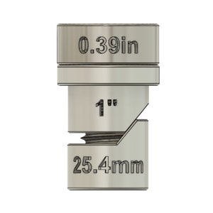 Peut inclure: Un dé en métal argenté avec les dimensions 0,39 po, 1 po et 25,4 mm.