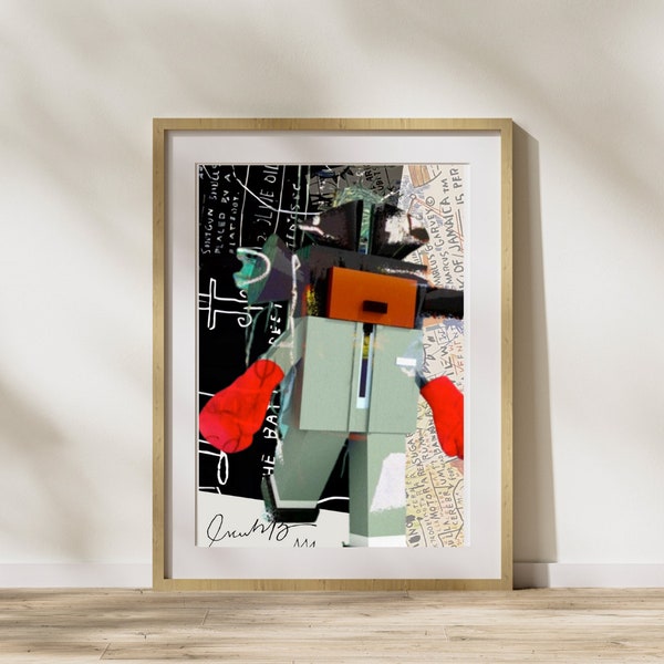 BASQUIAT DIGITAL PRINT | Jean-Michel Basquiat | Instant Download | 4x Sizes | Neo-expressionism| Abstract Artwork | Decor | Robot | 300DPI