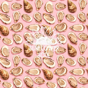 Modello senza cuciture Ostriche sfondo rosa | ripetere file carta digitale | Motivo ostrica | Civetta e tenerezza | uso commerciale