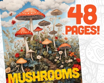 Mushroom Coloring Book, Mushroom Coloring Pages, childrens coloring pages, coloring pages, Mushroom coloring