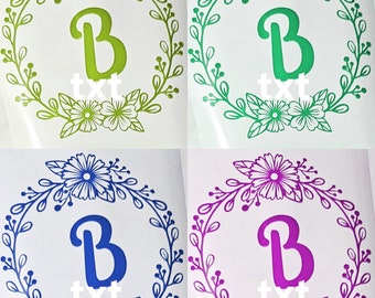 Fancy circle flower decal