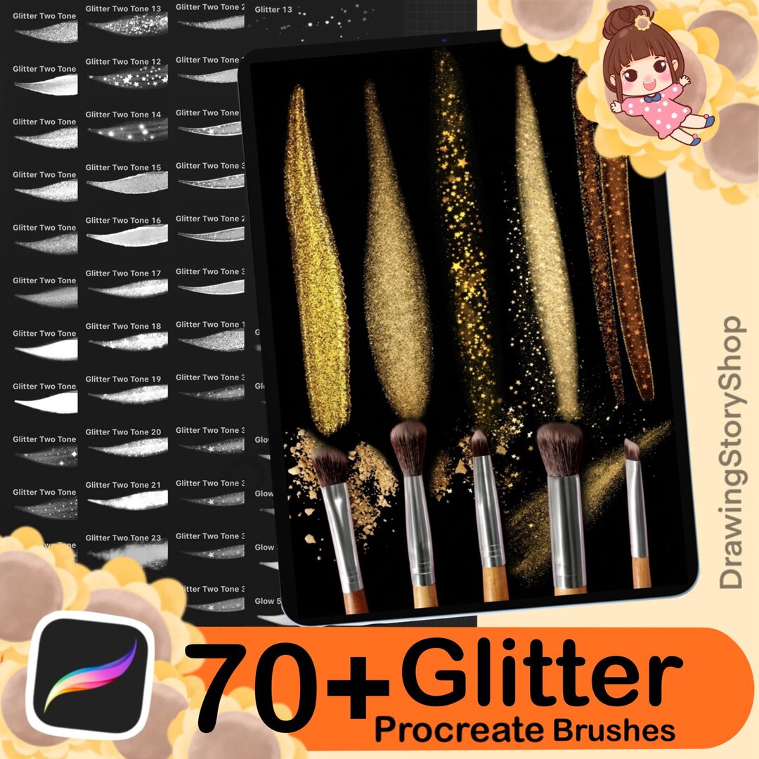 70+ Procreate Brushes GLITTER Brush Procreate Brush Bundle Sparkle ...