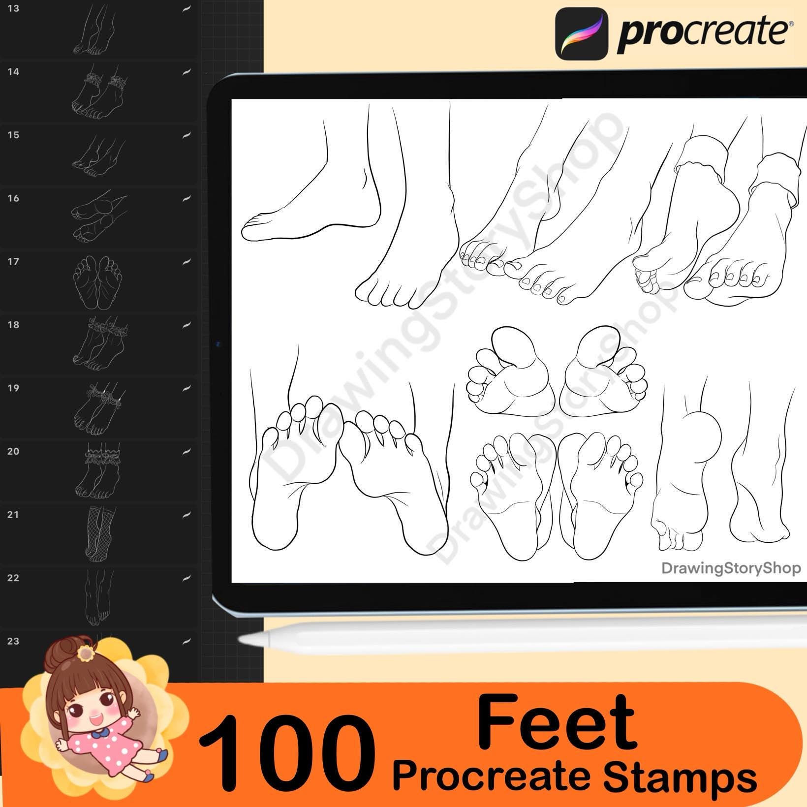Procreate Legs 100 Procreate Feet Brushes Stamps, Procreate Foot Anatomy Brush Stamp ...