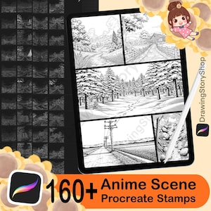 160+ Procreate Anime Szene Stempel, Procreate Anime, Action Manga, Procreate Szenerie, Actionszenen, Procreate Pinsel