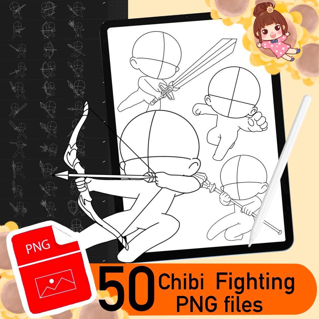 50 Chibi PNG Files. Fighting Poses, Cute Anime Manga, Fighting Brushes ...