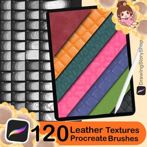 120 Procreate Leather Textures | Realistic Leather Procreate Seamless Brushes | Procreate Skin Brush | Procreate Leather Pattern Brushes