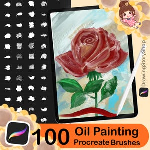 100+ Procreate Oil Paint Brushes, Realistic Oil, Acrylic, Impasto & Abstract Strokes