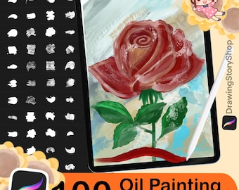 100+ Procreate Oil Paint Brushes, Realistic Oil, Acrylic, Impasto & Abstract Strokes