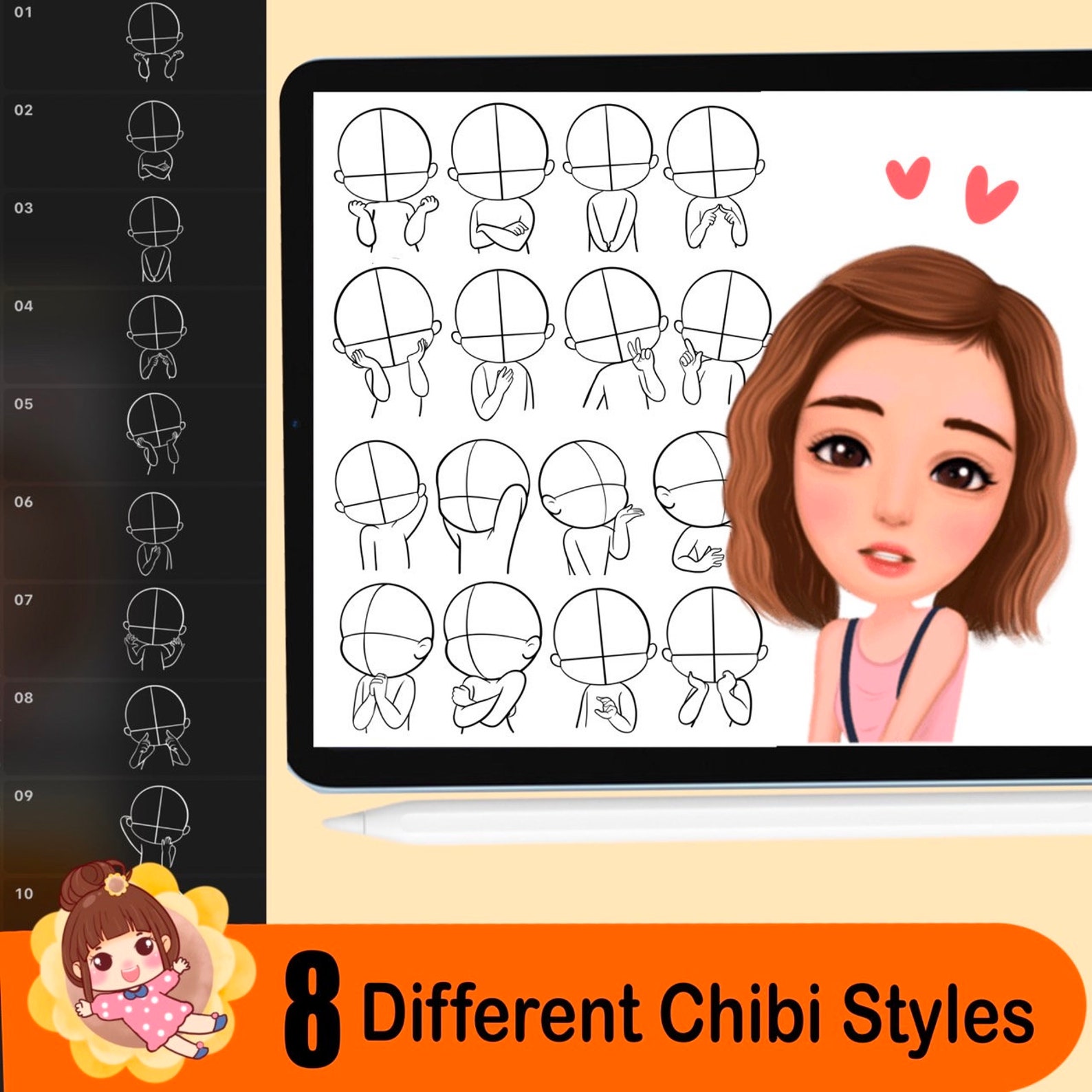 450 Procreate Chibi Stamp Brushes, Chibi Stamps, Chibi Eye Stamps ...