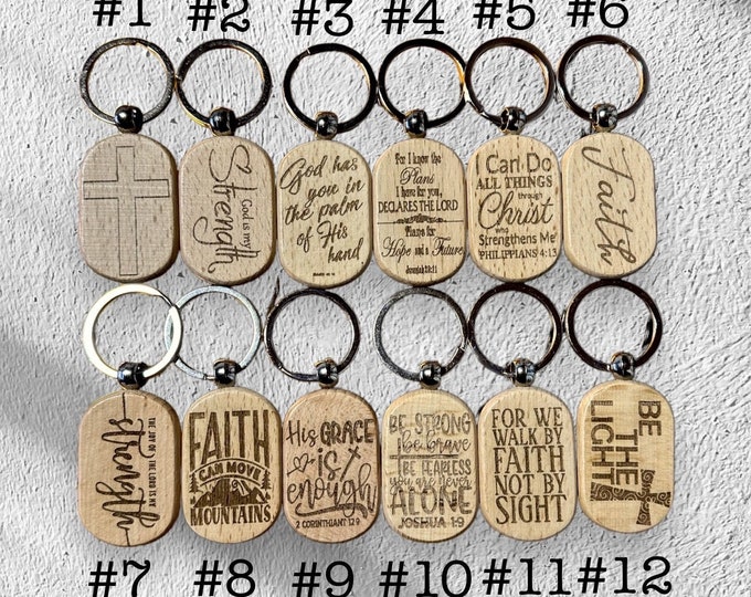 Faith Keychains, Bible Verse Gift, Inspirational Quote Gifts, Custom ...