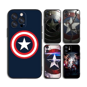 Samsung S25 S24 S23 S22 S21 A55 A35 A25 A15 A54 A53 A14 4G 5G & iPhone 12 13 14 15 16 Pro Max用キャプテン・アメリカ保護ケース