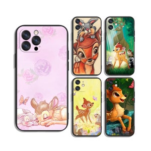 Cute Bambi deer protective cases for Samsung S25 S24 S23 S22 S21 A55 A35 A25 A15 A54 A53 A14 4G 5G & iPhone 12 13 14 15 16 Pro Max