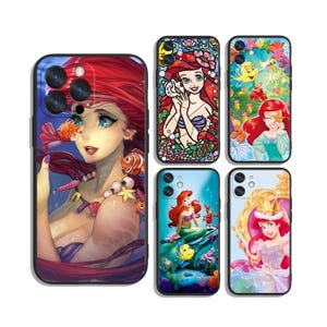 Little Mermaid protective cases for Samsung S25 S24 S23 S22 S21 A55 A35 A25 A15 A54 A53 A14 4G 5G & iPhone 12 13 14 15 16 Pro Max