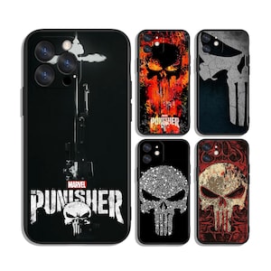 Punisher Skull Schutzhüllen für Samsung S25 S24 S23 S22 S21 A55 A35 A25 A15 A54 A53 A14 4G 5G & iPhone 12 13 14 15 16 Pro Max
