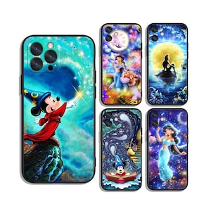 Mickey Mermaid Jasmine beschermhoesjes voor Samsung S25 S24 S23 S22 S21 A55 A35 A25 A15 A54 A53 A14 4G 5G & iPhone 12 13 14 15 16 Pro Max