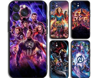 Avengers protective cases for Samsung S25 S24 S23 S22 S21 A55 A35 A25 A15 A54 A53 A14 4G 5G & iPhone 12 13 14 15 16 Pro Max
