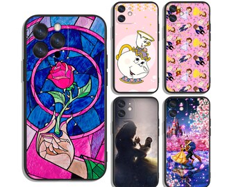 Beauty and the Beast protective cases for Samsung S25 S24 S23 S22 S21 A55 A35 A25 A15 A54 A53 A14 4G 5G & iPhone 12 13 14 15 16 Pro Max