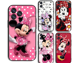 Minnie Mouse protective cases for Samsung S25 S24 S23 S22 S21 A55 A35 A25 A15 A54 A53 A14 4G 5G & iPhone 12 13 14 15 16 Pro Max