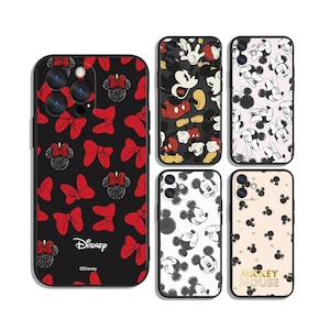 Custodie protettive con motivo Minnie Mickey per Samsung S25 S24 S23 S22 S21 A55 A35 A25 A15 A54 A53 A14 4G 5G e iPhone 12 13 14 15 16 Pro Max