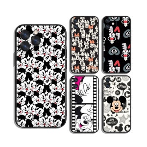 Custodie protettive retrò Mickey Minnie Mouse per Samsung S25 S24 S23 S22 S21 A55 A35 A25 A15 A54 A53 A14 4G 5G e iPhone 12 13 14 15 16 Pro Max