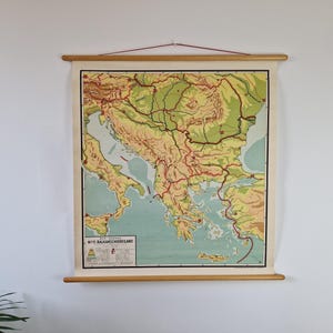 Mappa scolastica vintage - La penisola balcanica (1962 circa)