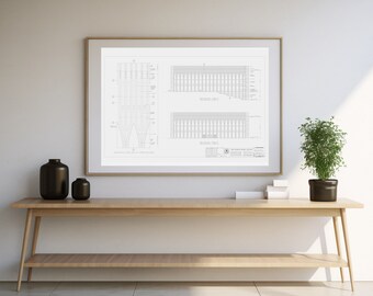 Poster - World Trace Center Blueprint - East & West Base Elevation