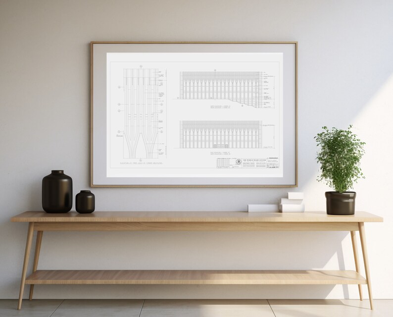 Poster World Trace Center Blueprint East & West Base Elevation image 1