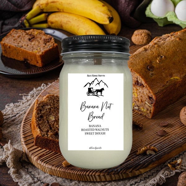 Banana Nut Bread Triple-Scented 100% Soy Wax Candle or Wax Melt