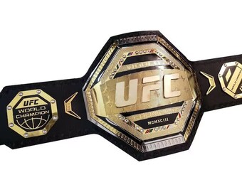 UFC Legacy Championship Réplica Título Cinturón Latón Metal Duel Plateado Tamaño Adulto, Regalo para él