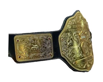 Réplica de cinturón de campeón de luchador del Campeonato Mundial de Peso Pesado Grande de Oro Modelo 2MM Latón, Cinturón de Campeonato de la WWE de Oro, Regalo para él