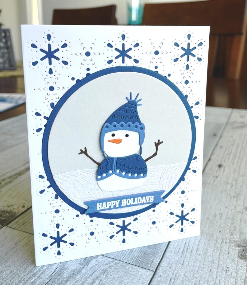 Handcrafted Snowman Christmas Card for Friends and Family - Etsy