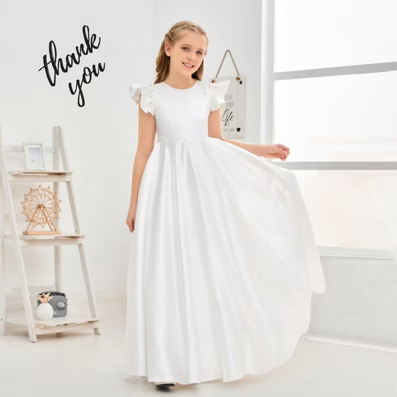 Handmade Flower Girl Dress Elegant First Communion Wedding Party Princess Ball Gown for Girls Flower Girls Dresses for Unforgettable Wedding zdjęcie 1