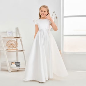 Handmade Flower Girl Dress Elegant First Communion Wedding Party Princess Ball Gown for Girls Flower Girls Dresses for Unforgettable Wedding zdjęcie 4